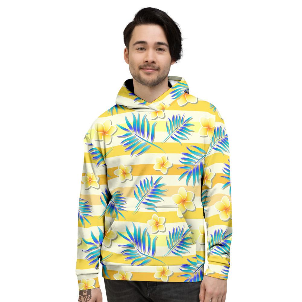 Frangipani Yellow Print Pattern Men's Hoodie-grizzshop