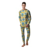 Frangipani Yellow Print Pattern Men's Pajamas-grizzshop