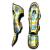 Frangipani Yellow Print Pattern Muay Thai Shin Guards-grizzshop