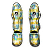 Frangipani Yellow Print Pattern Muay Thai Shin Guards-grizzshop