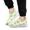 Frangipani Yellow Print Pattern White Athletic Shoes-grizzshop