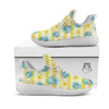 Frangipani Yellow Print Pattern White Athletic Shoes-grizzshop