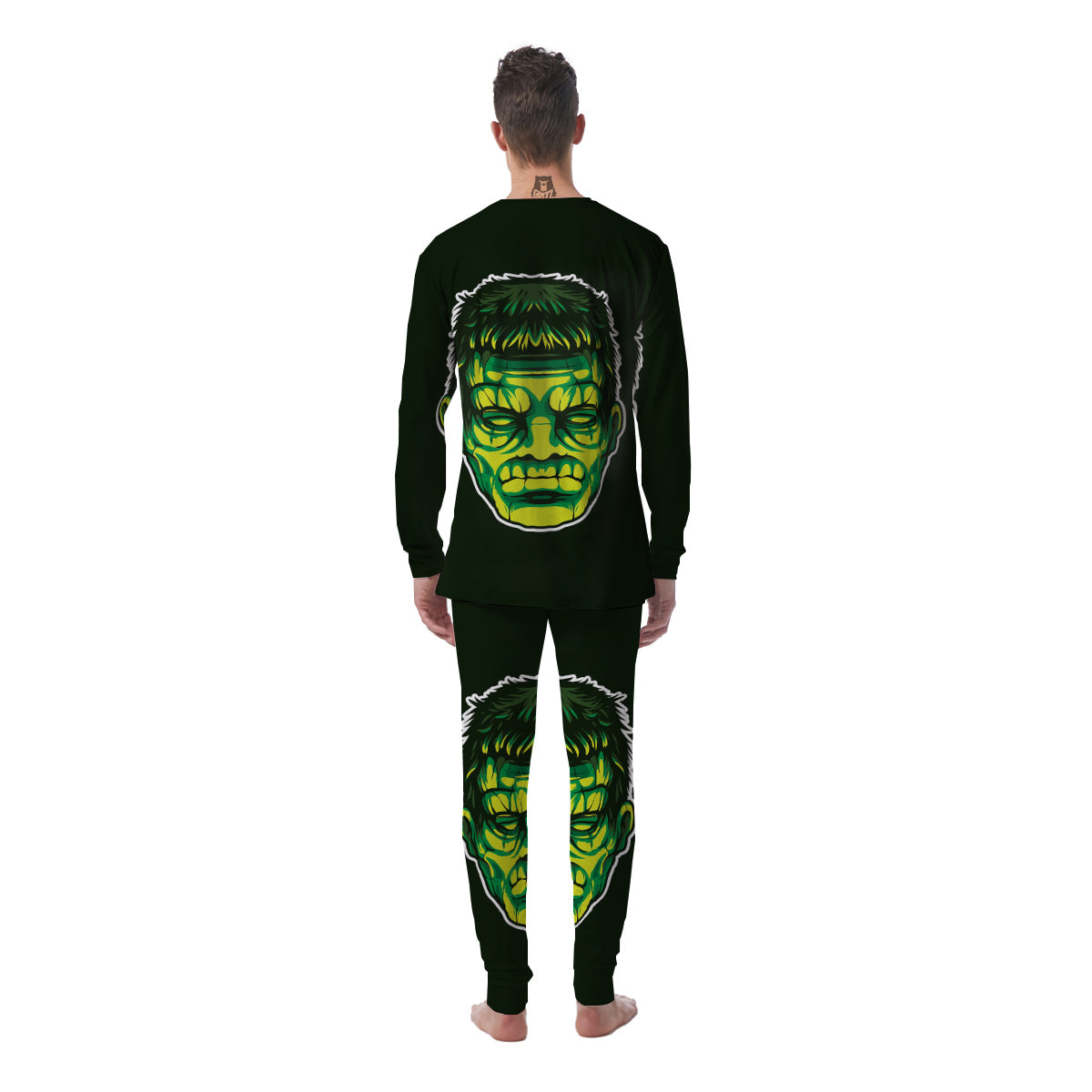 Frankenstein Cartoon Print Men's Pajamas-grizzshop