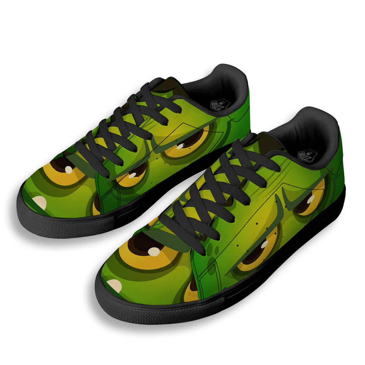 Frankenstein Face Cute Print Black Low Top Sneakers-grizzshop