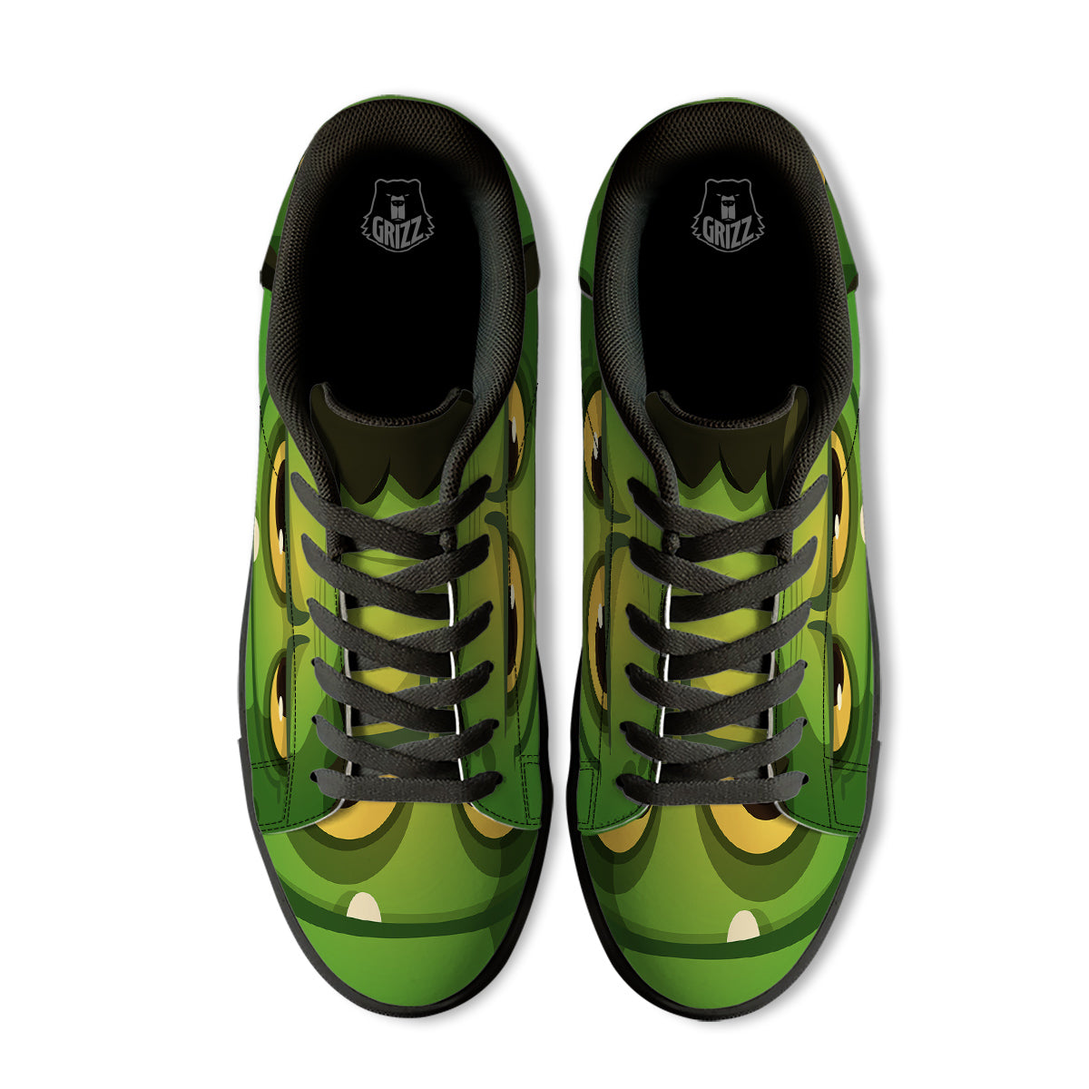 Frankenstein Face Cute Print Black Low Top Sneakers-grizzshop