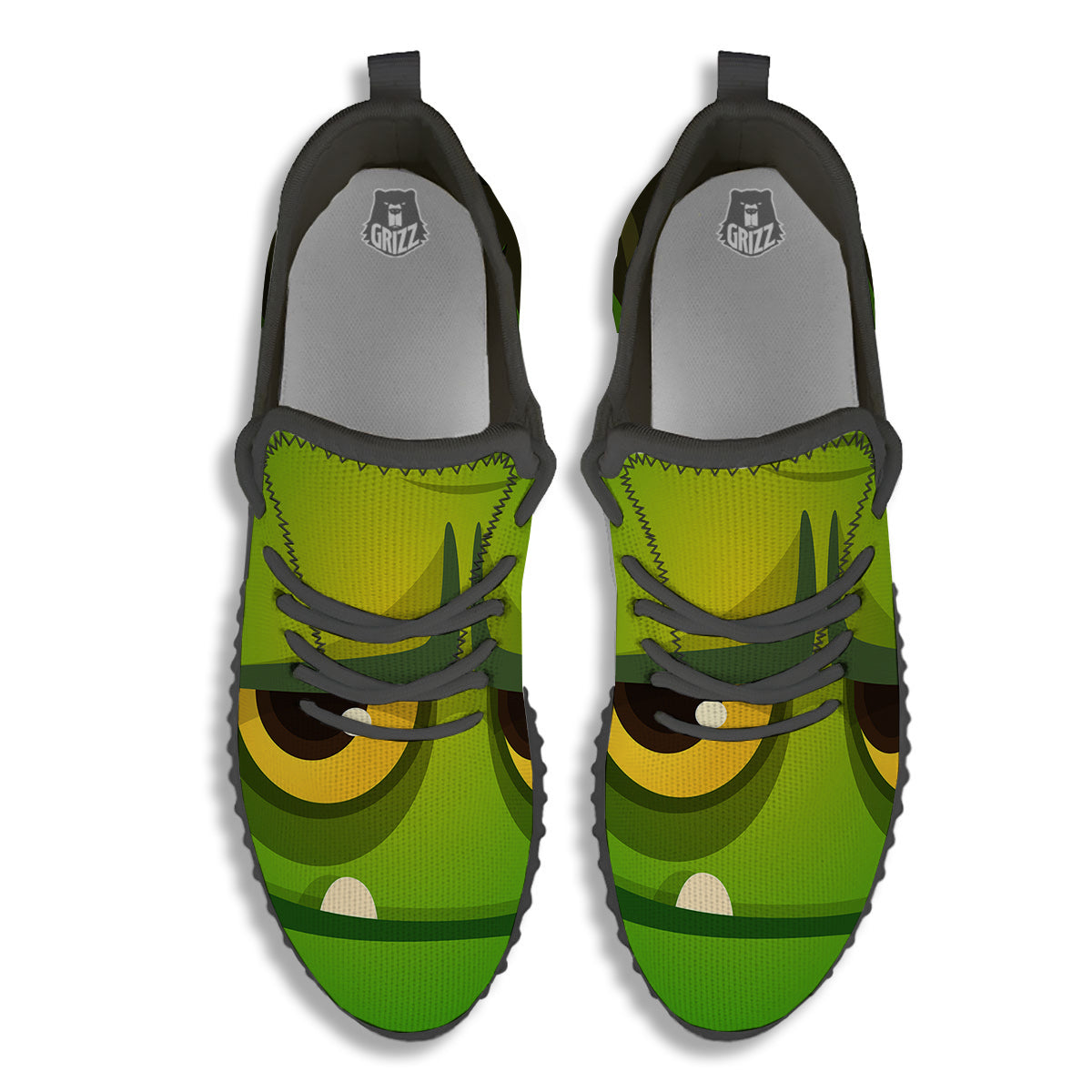 Frankenstein Face Cute Print Black Walking Shoes-grizzshop