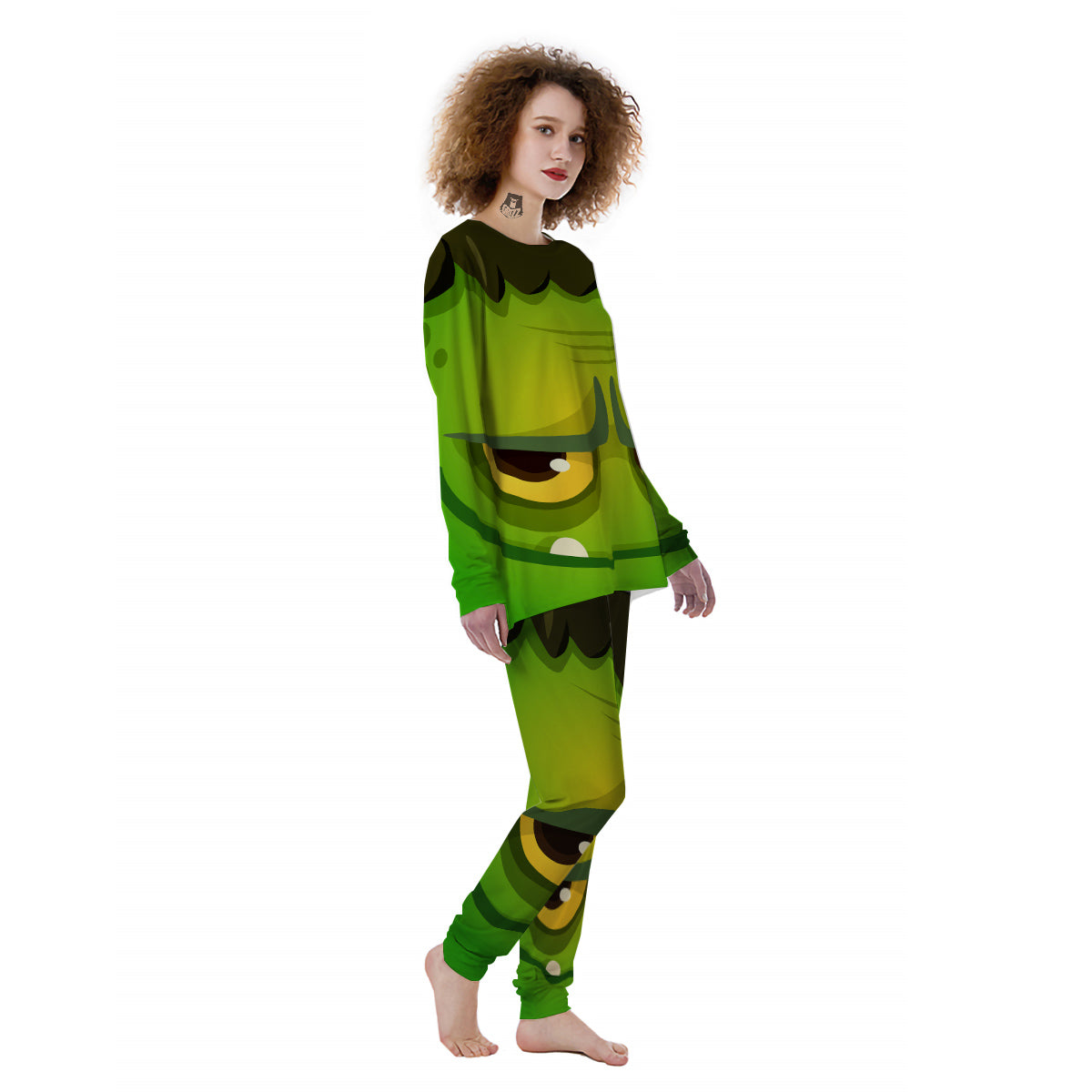 Frankenstein Face Cute Print Women's Pajamas-grizzshop