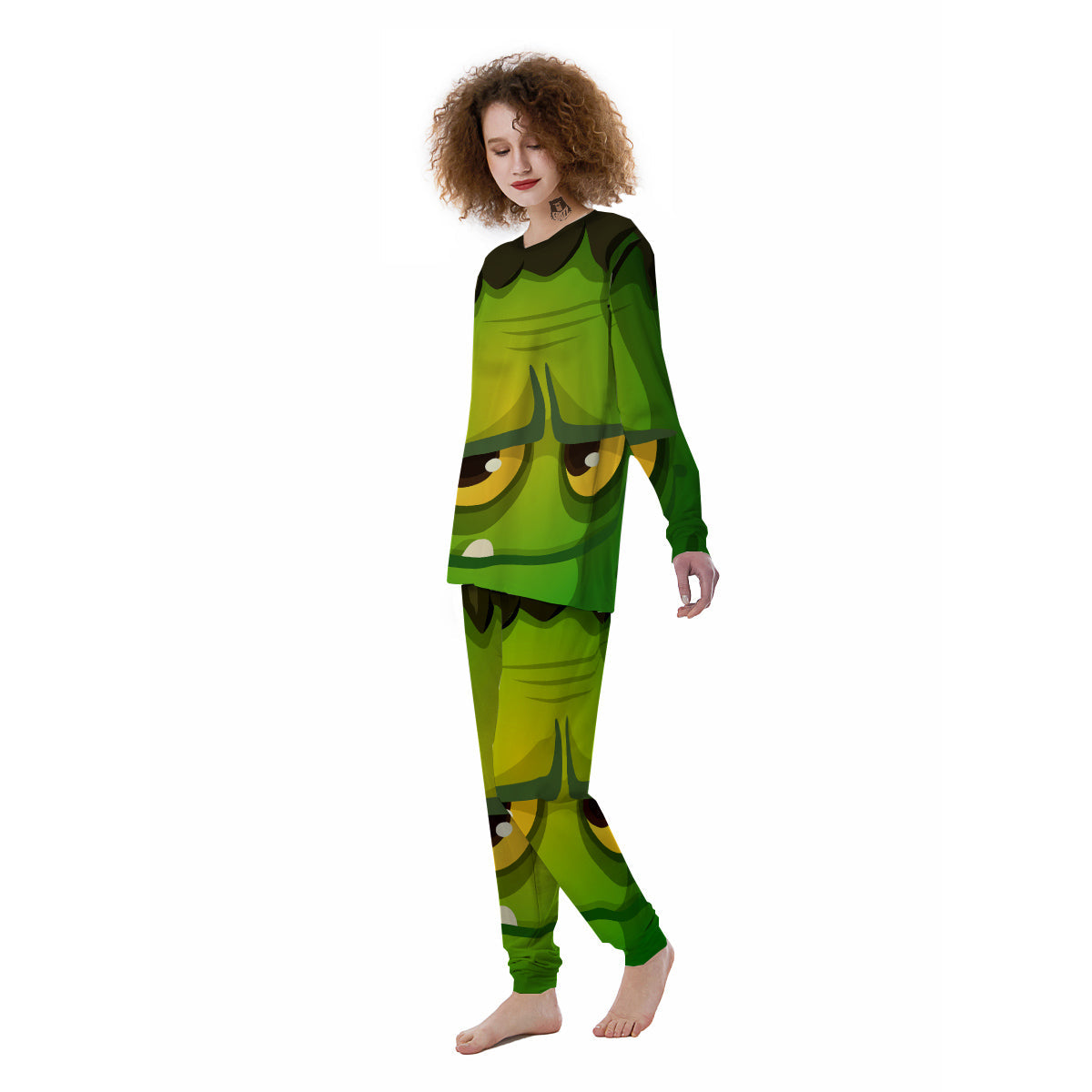 Frankenstein Face Cute Print Women's Pajamas-grizzshop
