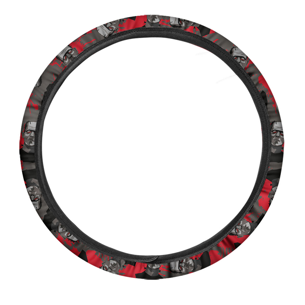Frankenstein Horror Print Pattern Car Steering Wheel Cover-grizzshop