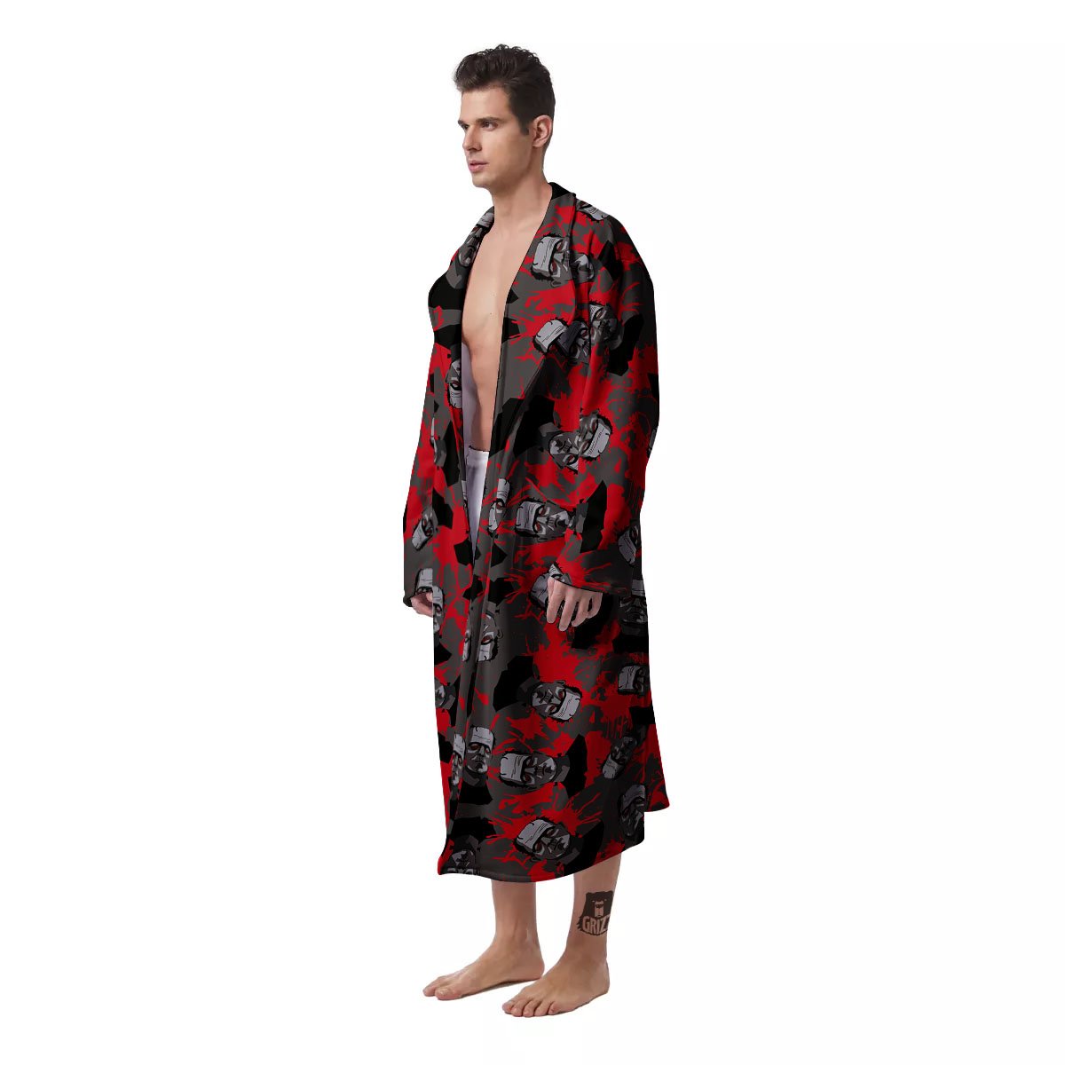 Frankenstein Horror Print Pattern Men's Robe-grizzshop