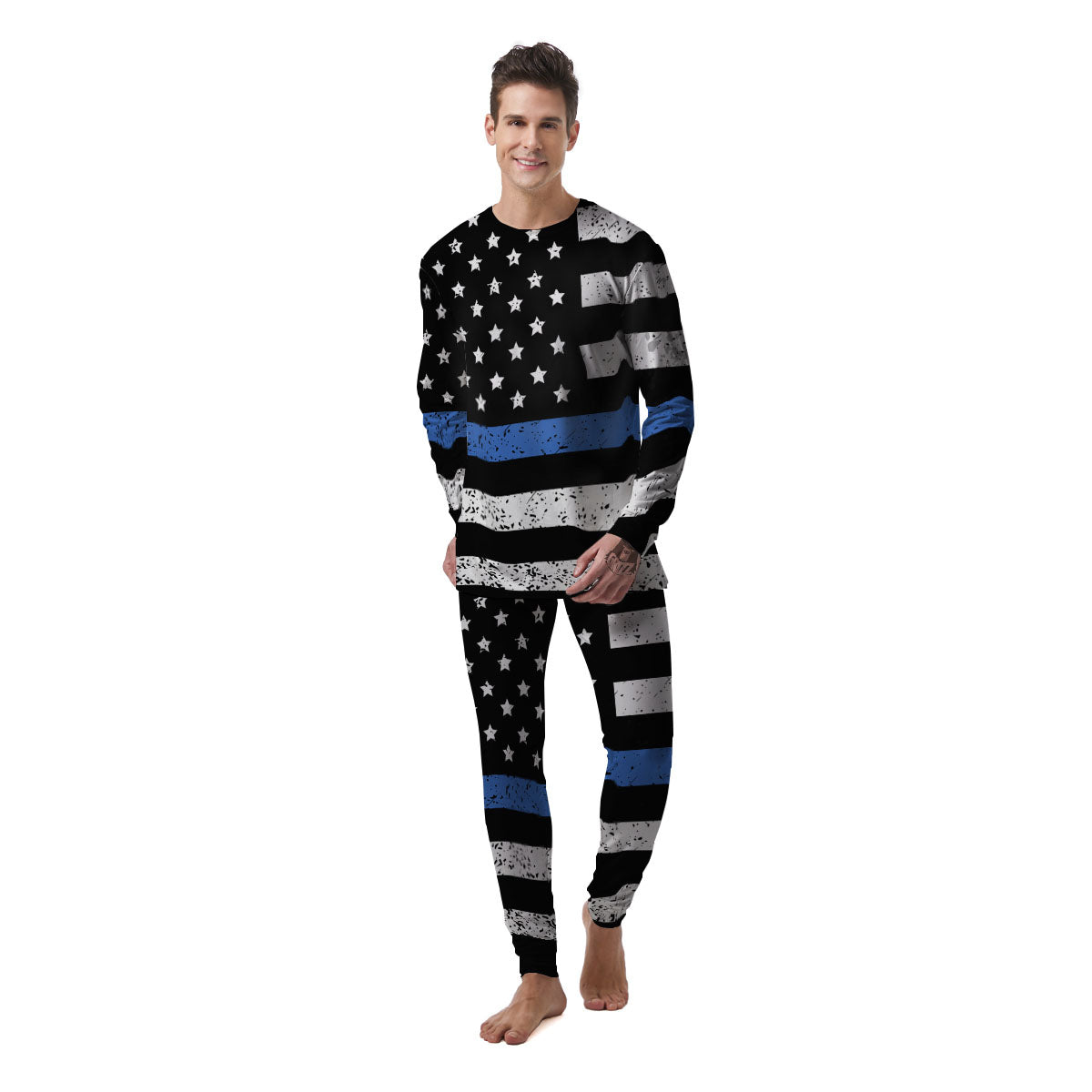 Freedom Life American Flag Print Men's Pajamas-grizzshop