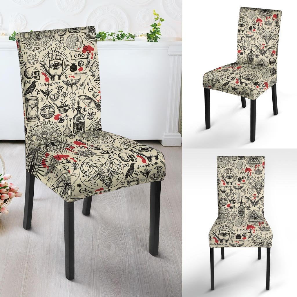 Freemason Satanic Gothic Witch Chair Cover-grizzshop