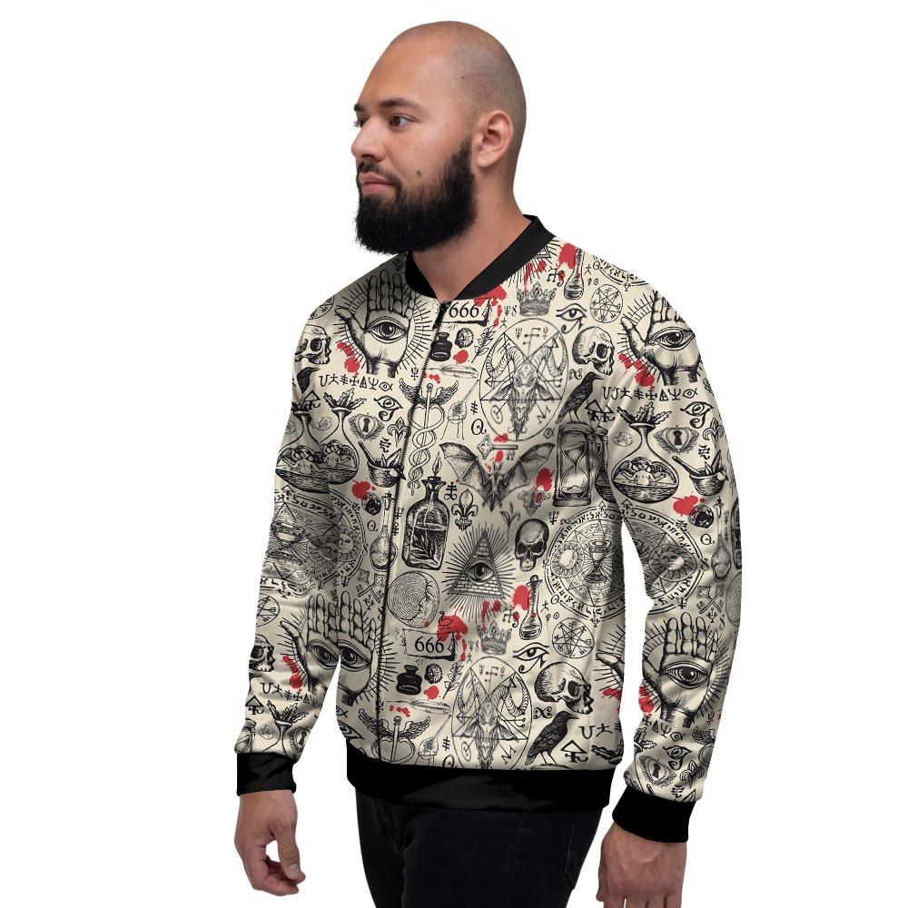 Freemason Satanic Gothic Witch Men's Bomber Jacket-grizzshop