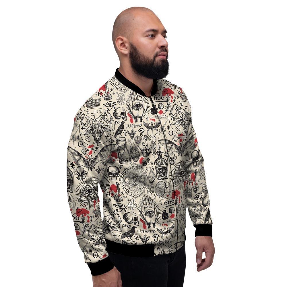 Freemason Satanic Gothic Witch Men's Bomber Jacket-grizzshop