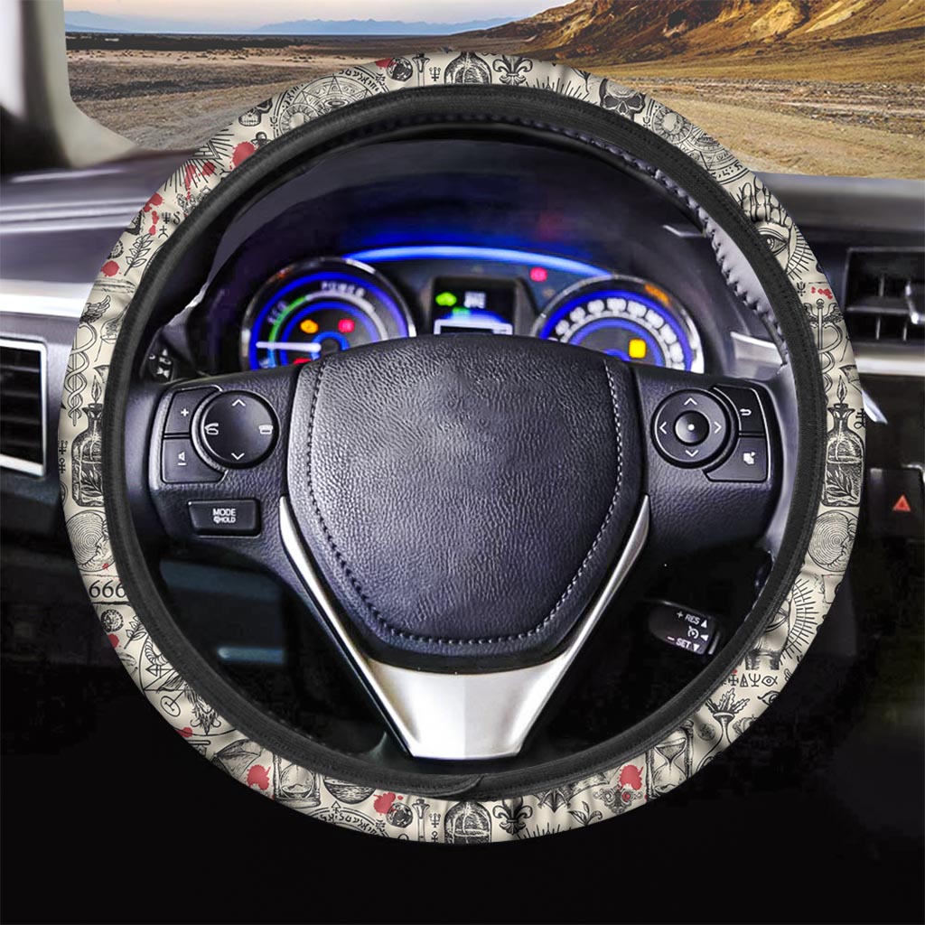 Freemason Satanic Gothic Witch Steering Wheel Cover-grizzshop