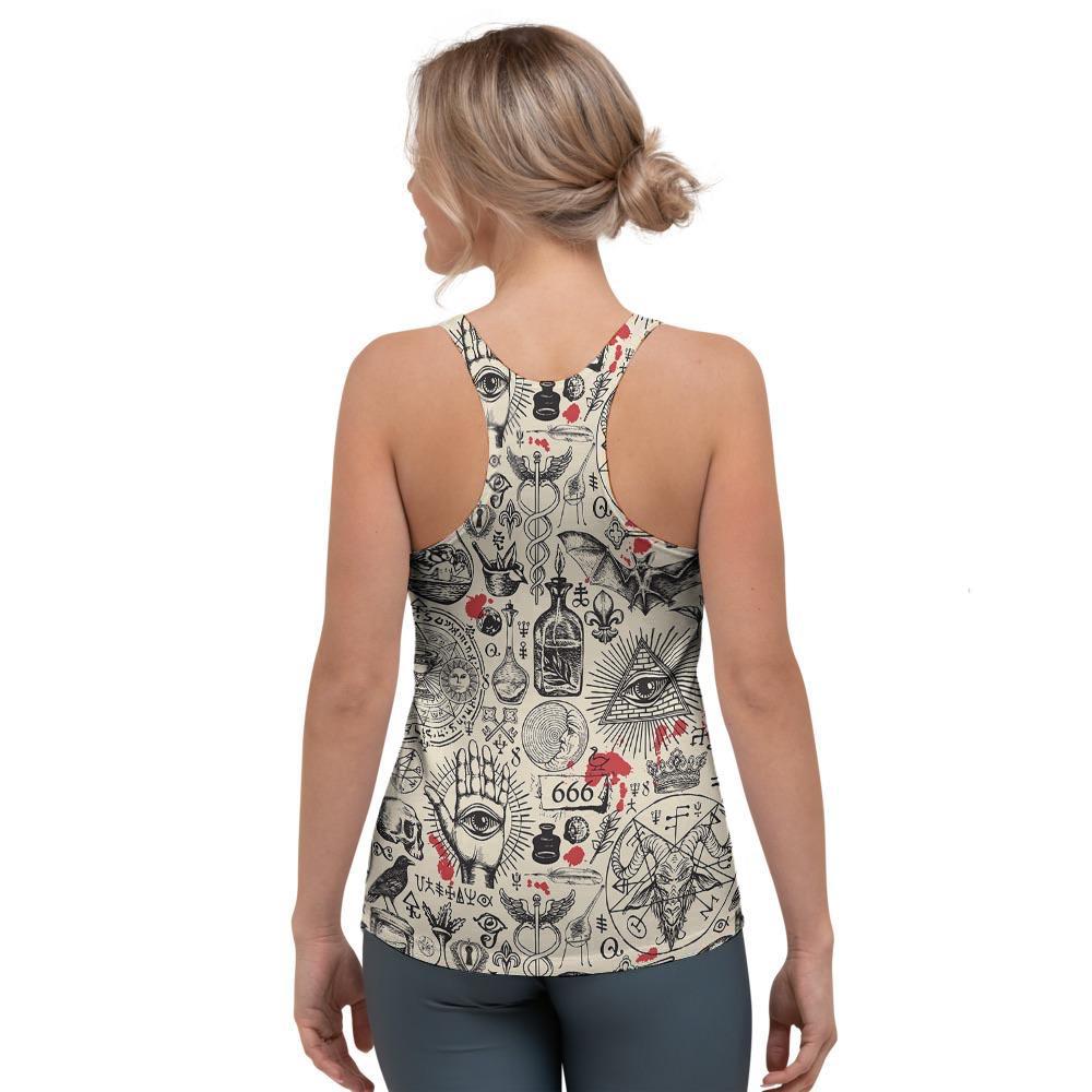 Freemason Satanic Gothic Witch Women's Racerback Tank Top-grizzshop