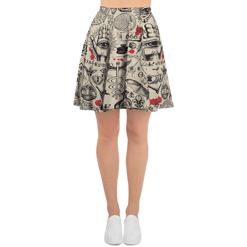 Freemason Satanic Gothic Witch Women's Skirt-grizzshop