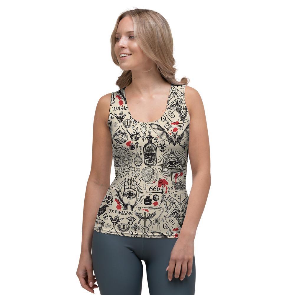 Freemason Satanic Gothic Witch Women's Tank Top-grizzshop