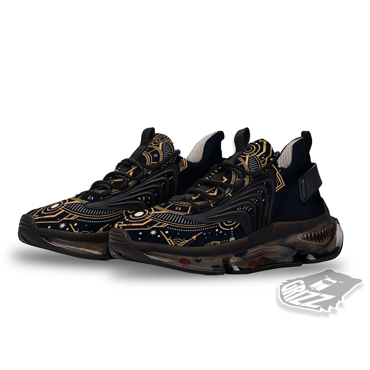Freemasonry Masonic Eye Print Black Gym Shoes-grizzshop