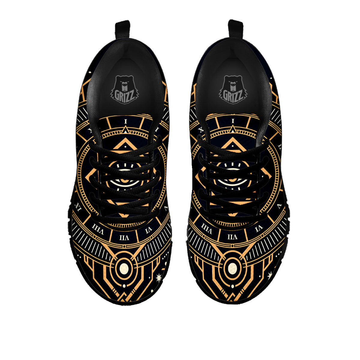 Freemasonry Masonic Eye Print Black Sneaker-grizzshop