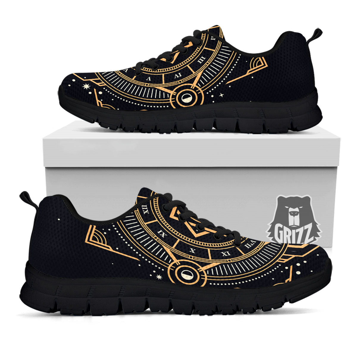 Freemasonry Masonic Eye Print Black Sneaker-grizzshop