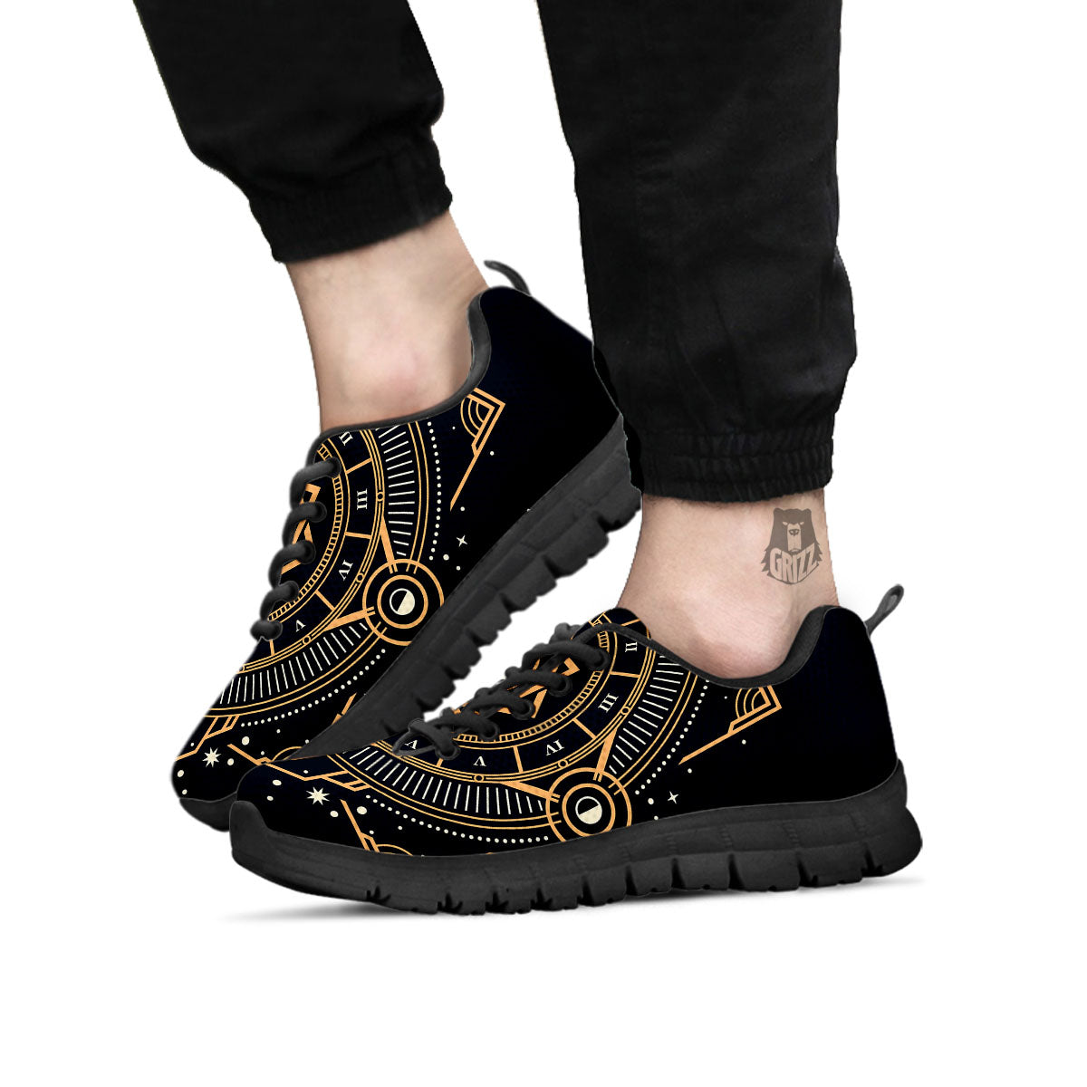 Freemasonry Masonic Eye Print Black Sneaker-grizzshop