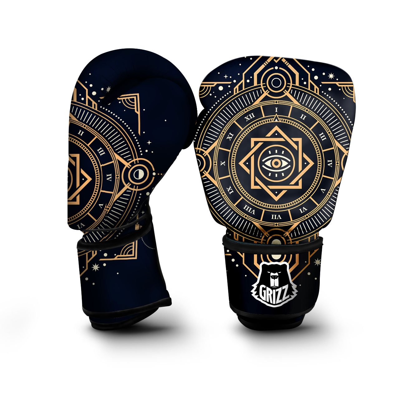 Freemasonry Masonic Eye Print Boxing Gloves-grizzshop