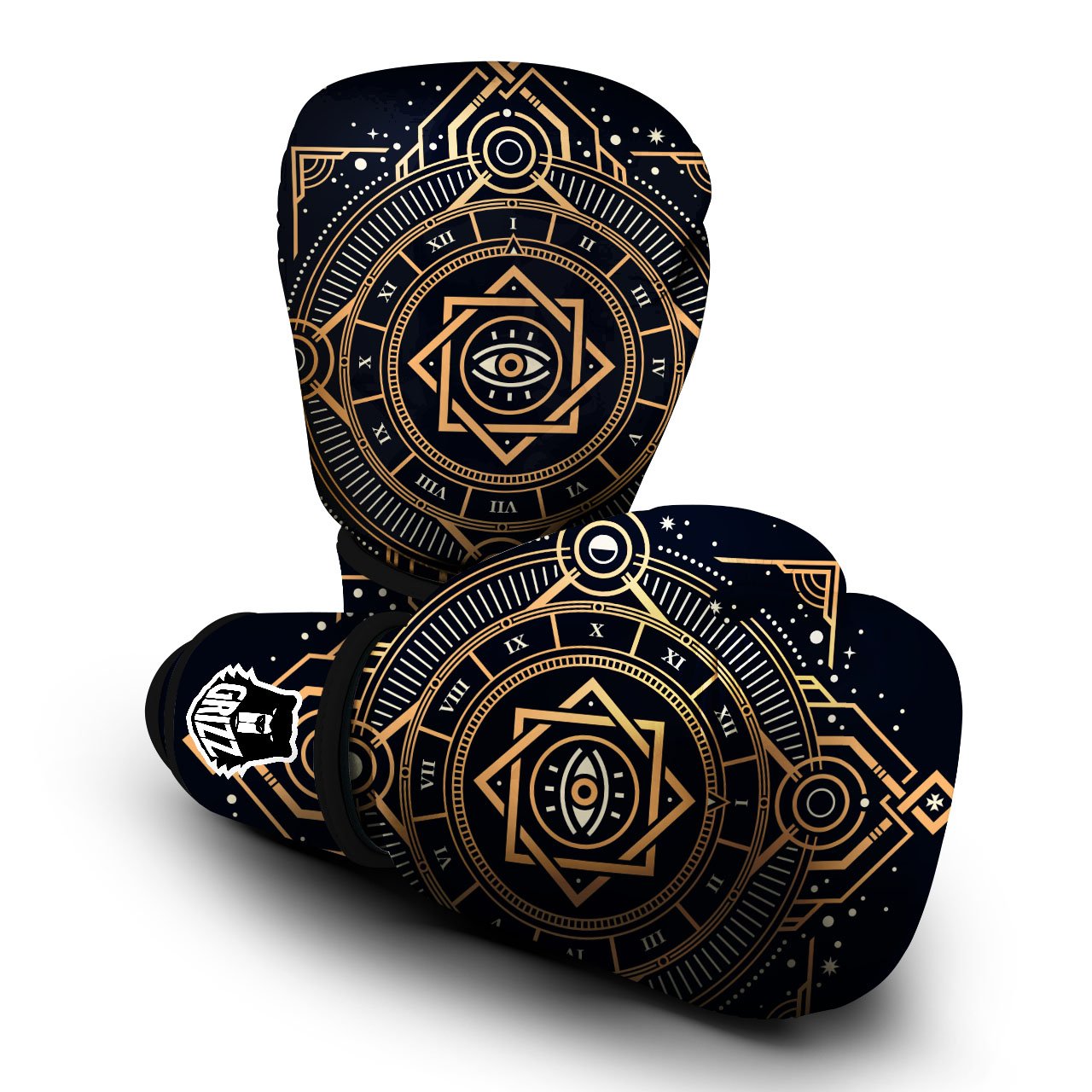 Freemasonry Masonic Eye Print Boxing Gloves-grizzshop