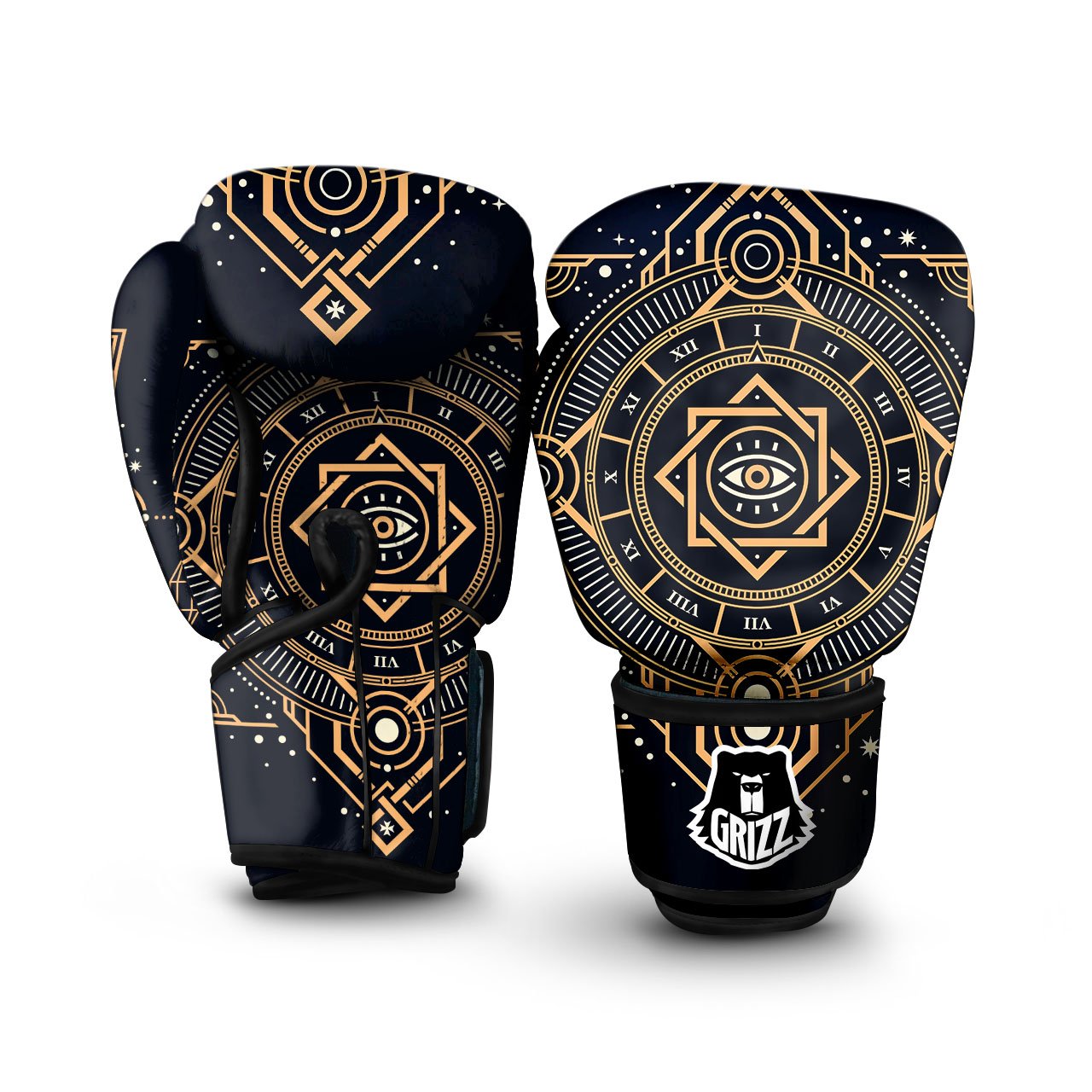 Freemasonry Masonic Eye Print Boxing Gloves-grizzshop