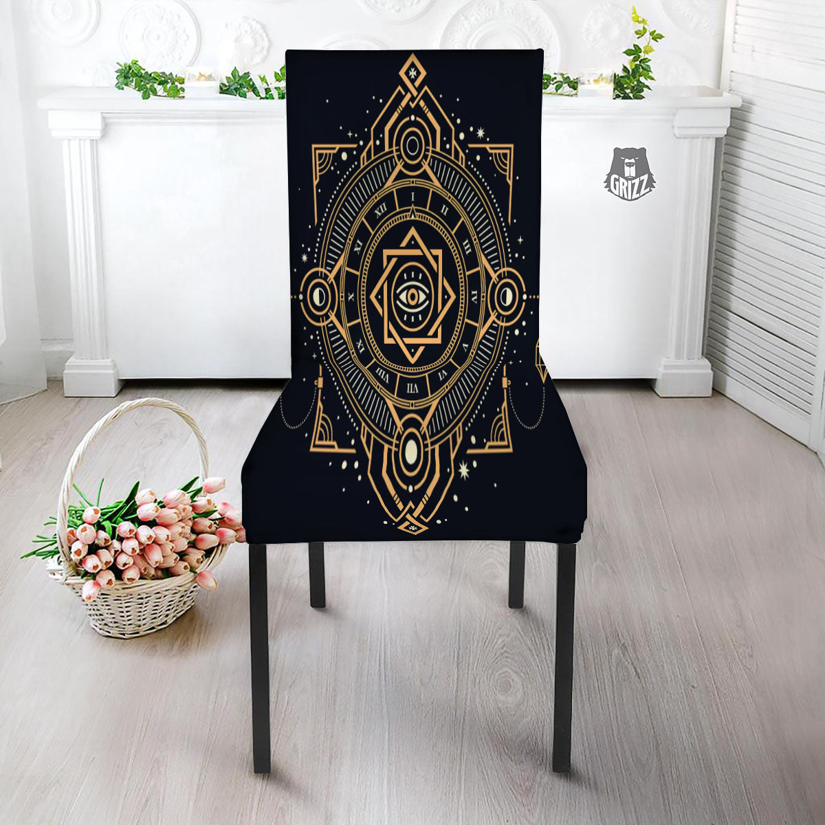 Freemasonry Masonic Eye Print Dining Chair Slipcover-grizzshop