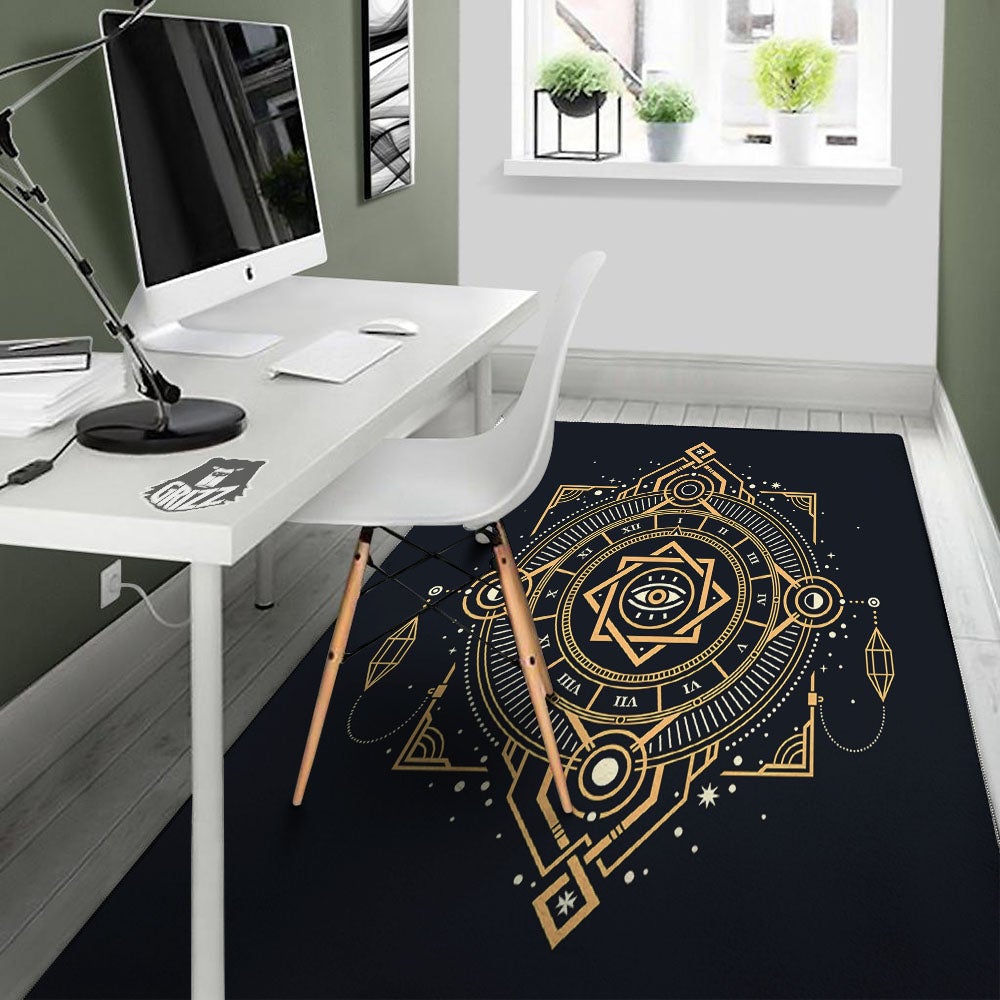 Freemasonry Masonic Eye Print Floor Mat-grizzshop