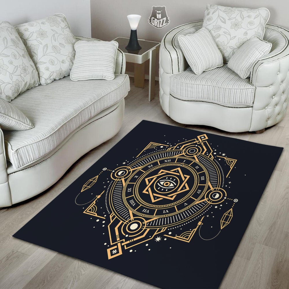 Freemasonry Masonic Eye Print Floor Mat-grizzshop