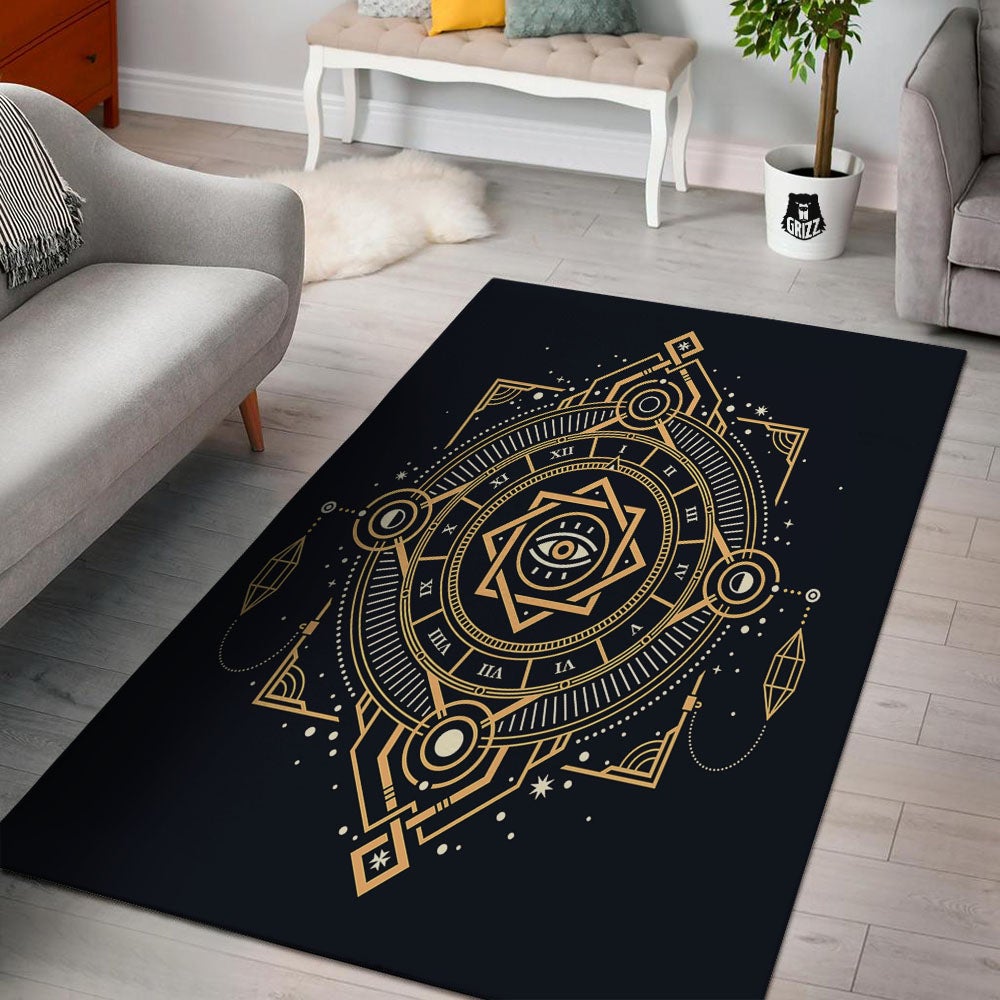 Freemasonry Masonic Eye Print Floor Mat-grizzshop