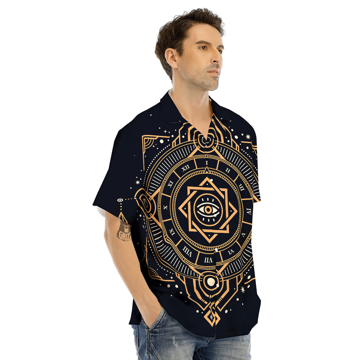 Freemasonry Masonic Eye Print Men's Hawaiian Shirt-grizzshop