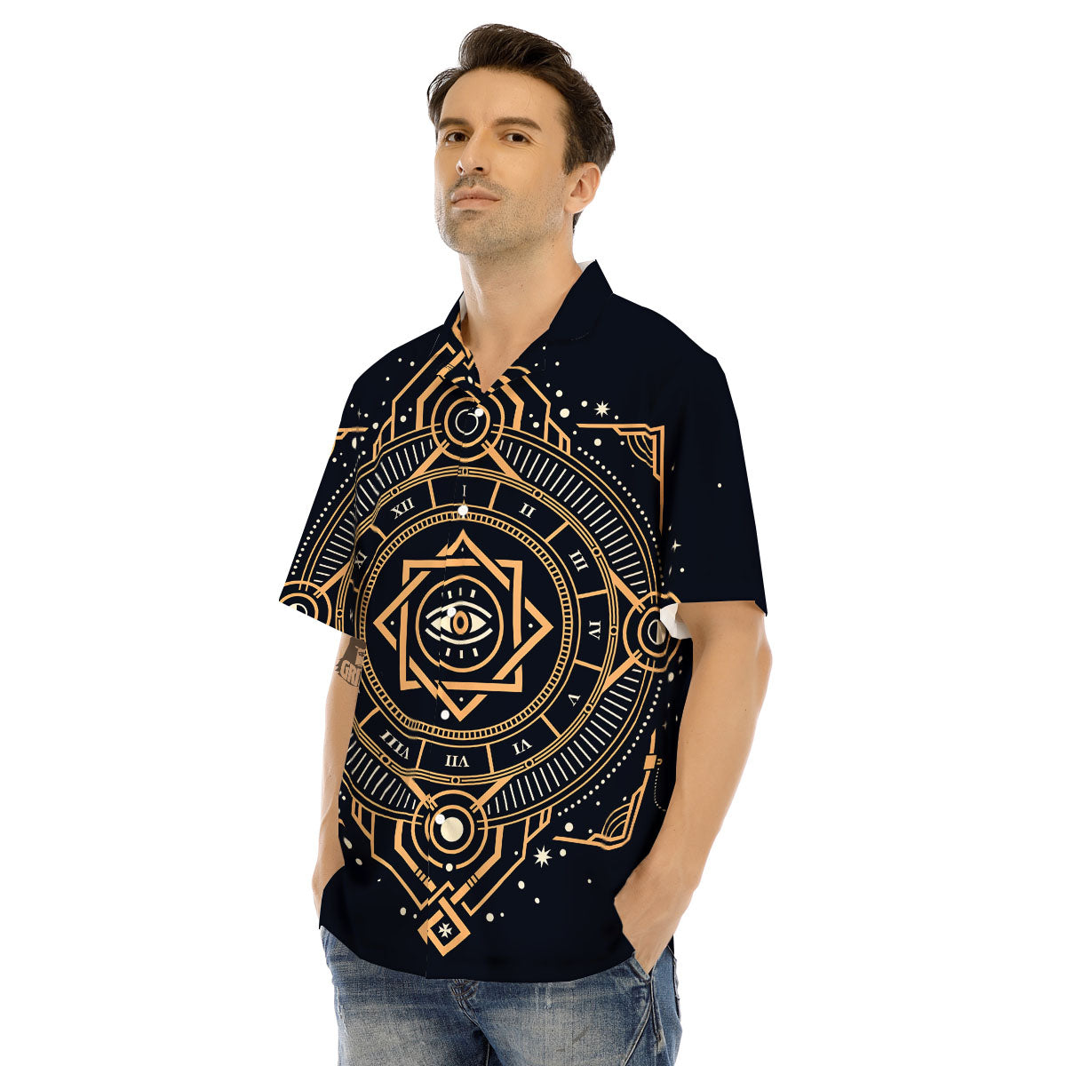 Freemasonry Masonic Eye Print Men's Hawaiian Shirt-grizzshop