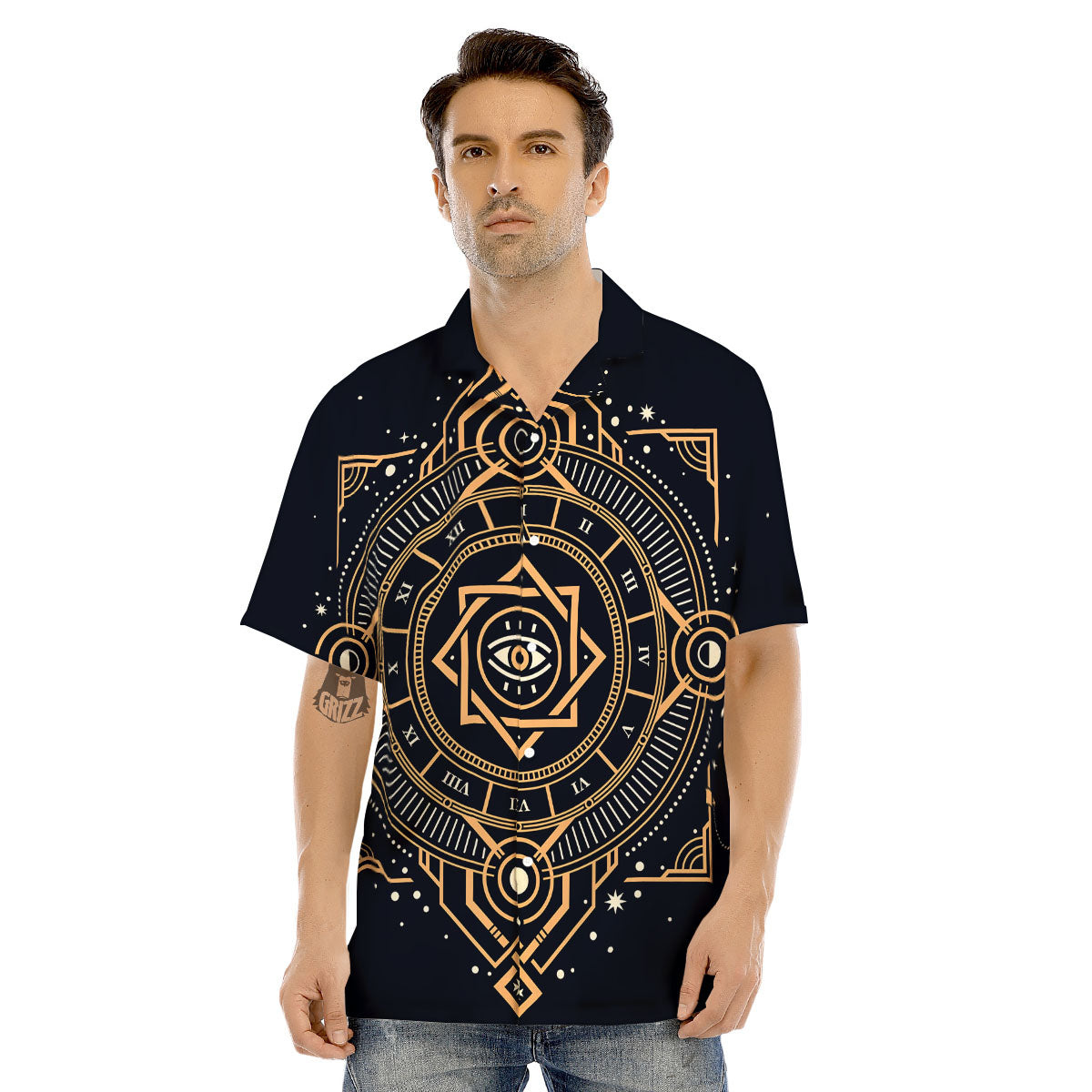 Freemasonry Masonic Eye Print Men's Hawaiian Shirt-grizzshop