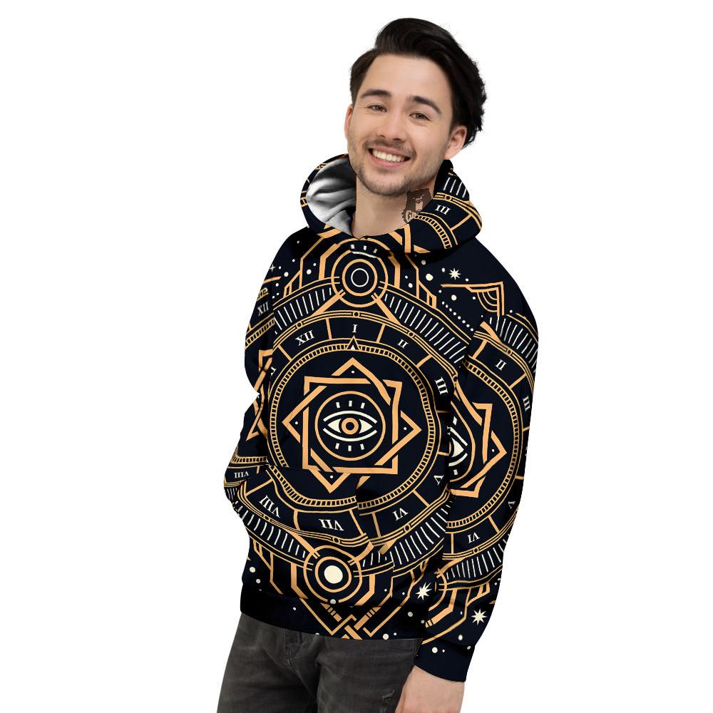 Freemasonry Masonic Eye Print Men's Hoodie-grizzshop