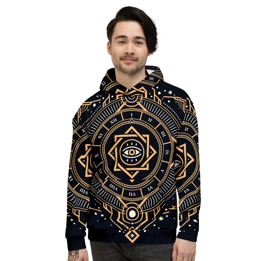 Freemasonry Masonic Eye Print Men's Hoodie-grizzshop
