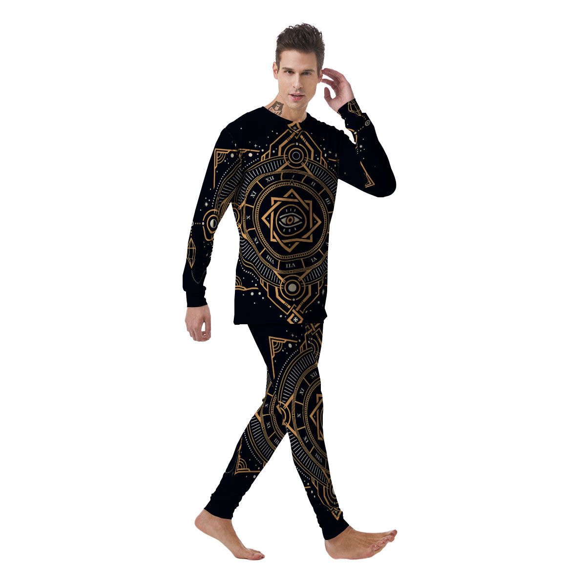 Freemasonry Masonic Eye Print Men's Pajamas-grizzshop
