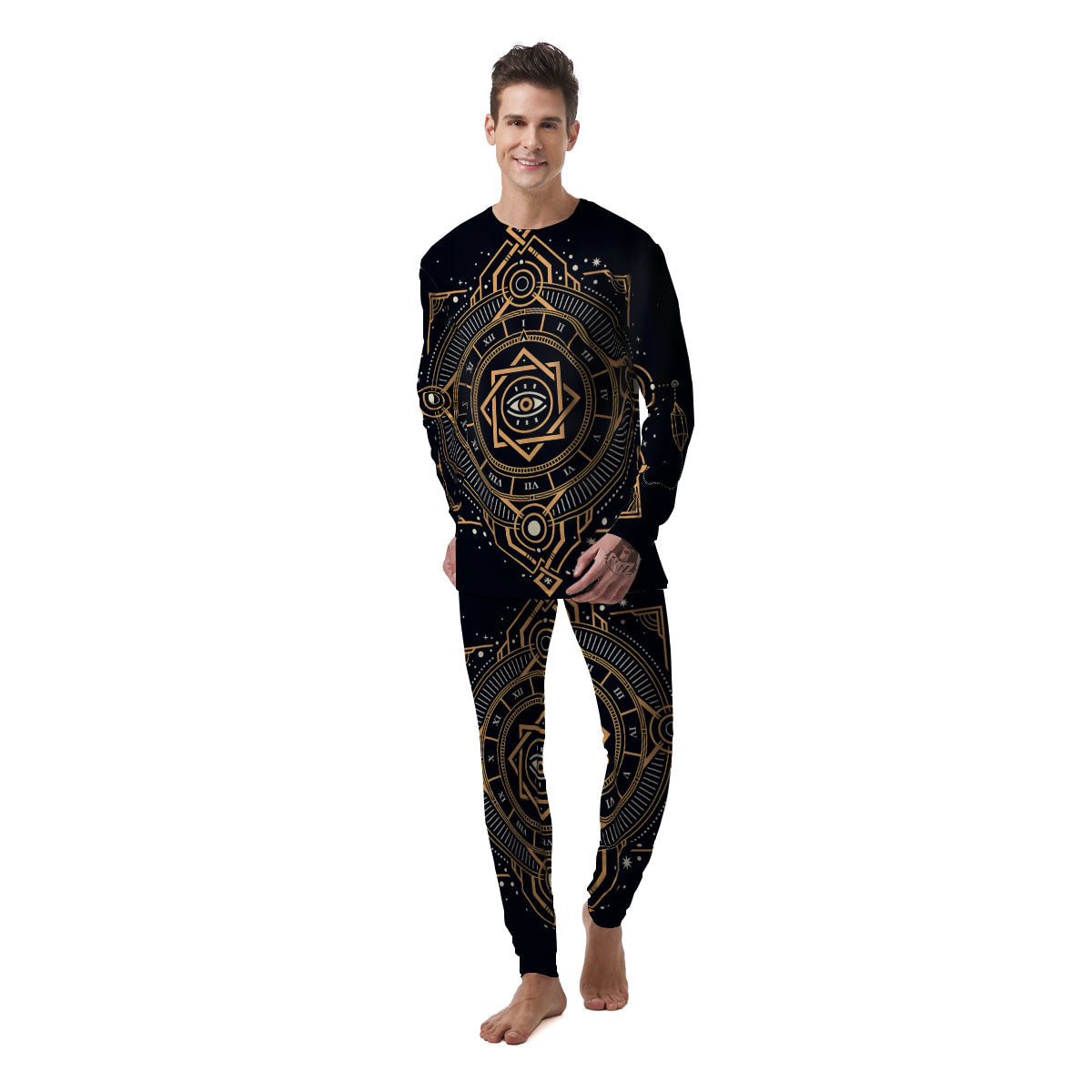 Freemasonry Masonic Eye Print Men's Pajamas-grizzshop
