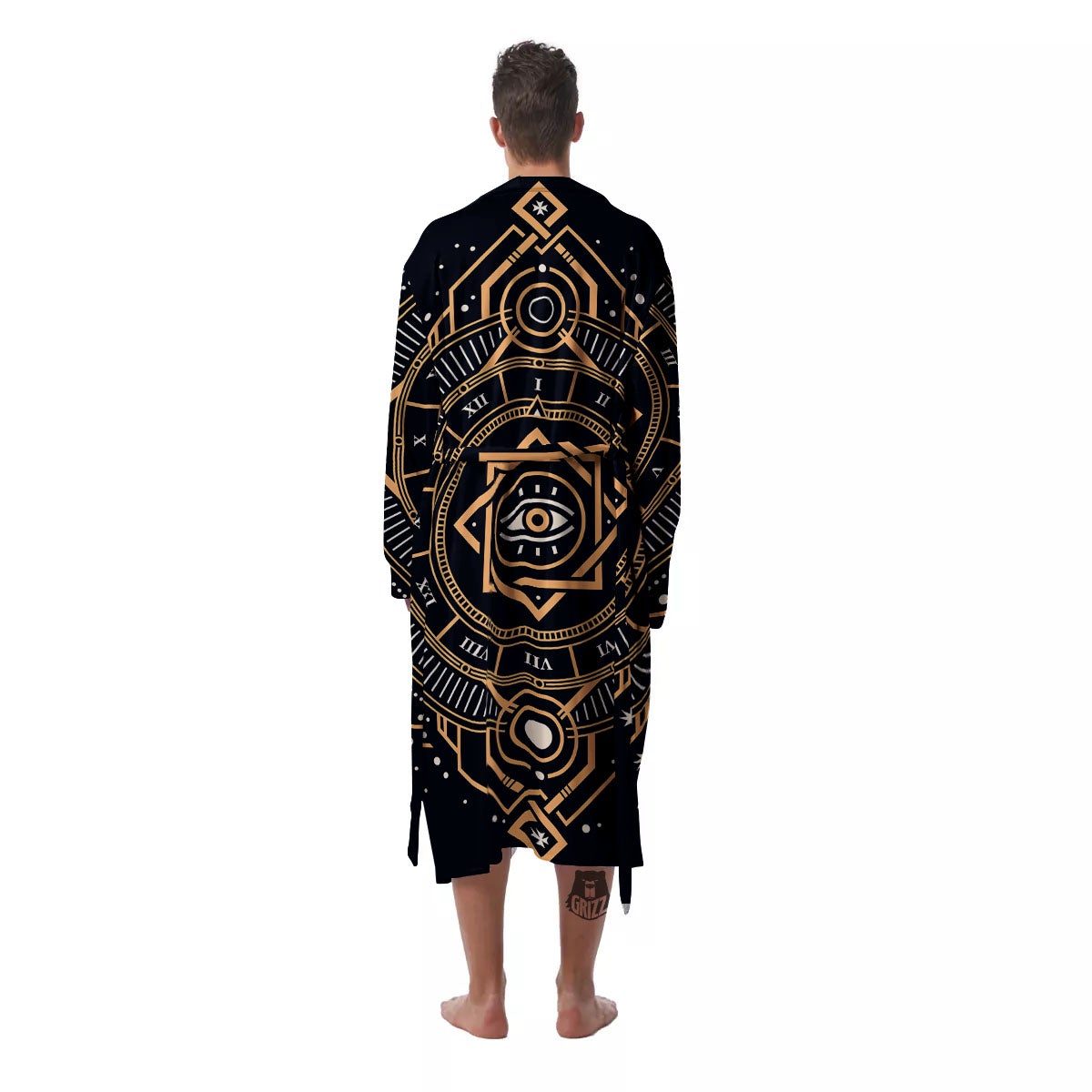 Freemasonry Masonic Eye Print Men's Robe-grizzshop