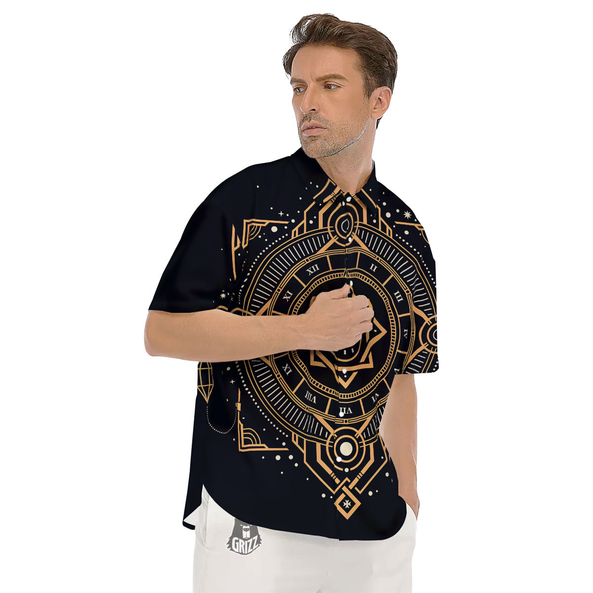 Freemasonry Masonic Eye Print Men's Short Sleeve Shirts-grizzshop