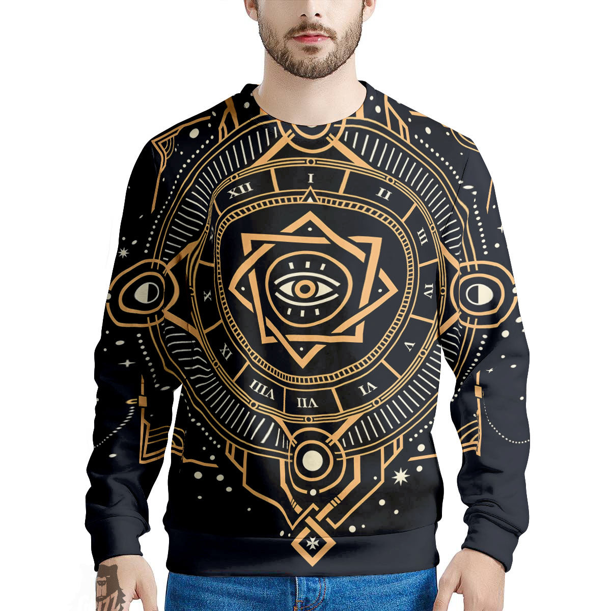 Freemasonry Masonic Eye Print Men's Sweatshirt-grizzshop