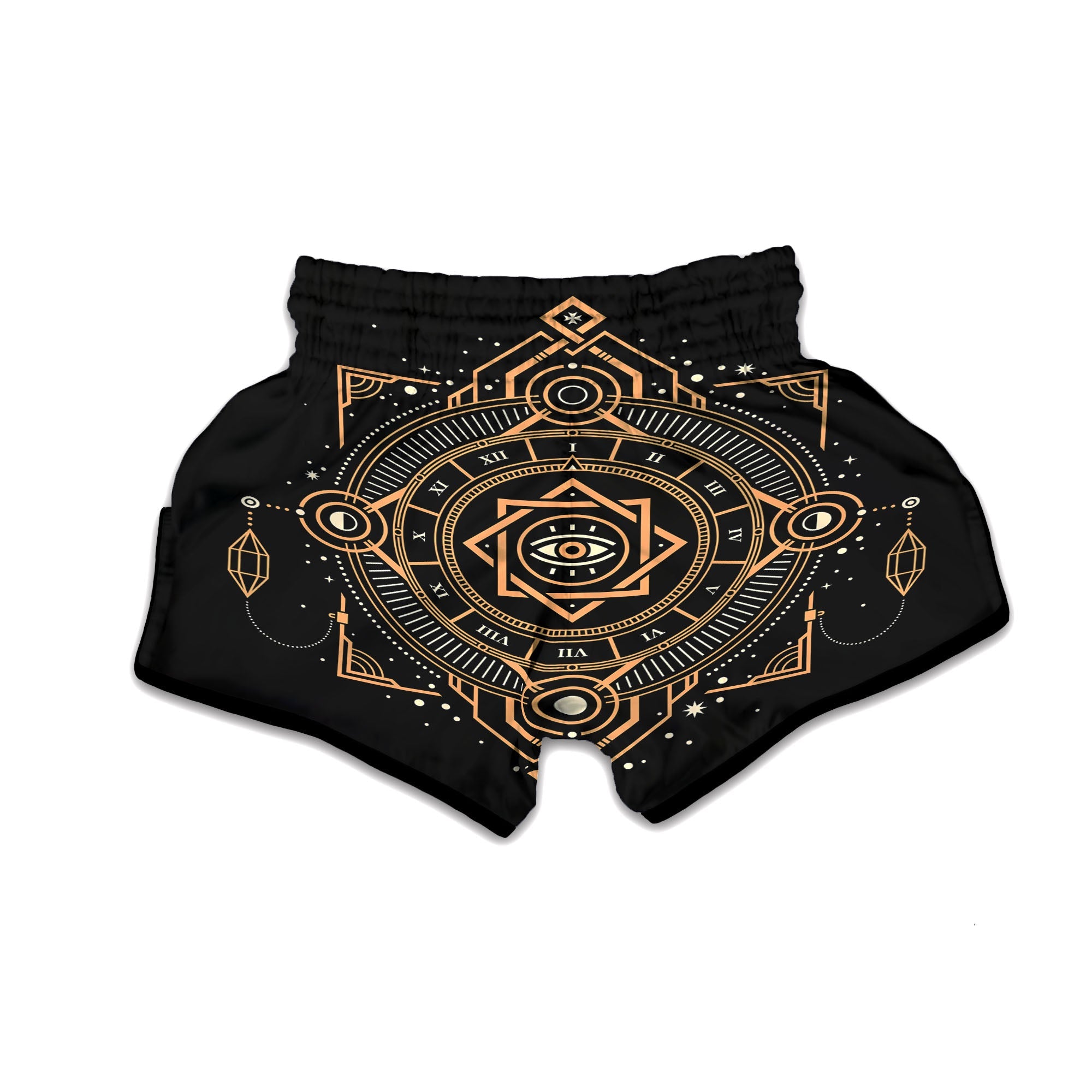 Freemasonry Masonic Eye Print Muay Thai Boxing Shorts-grizzshop