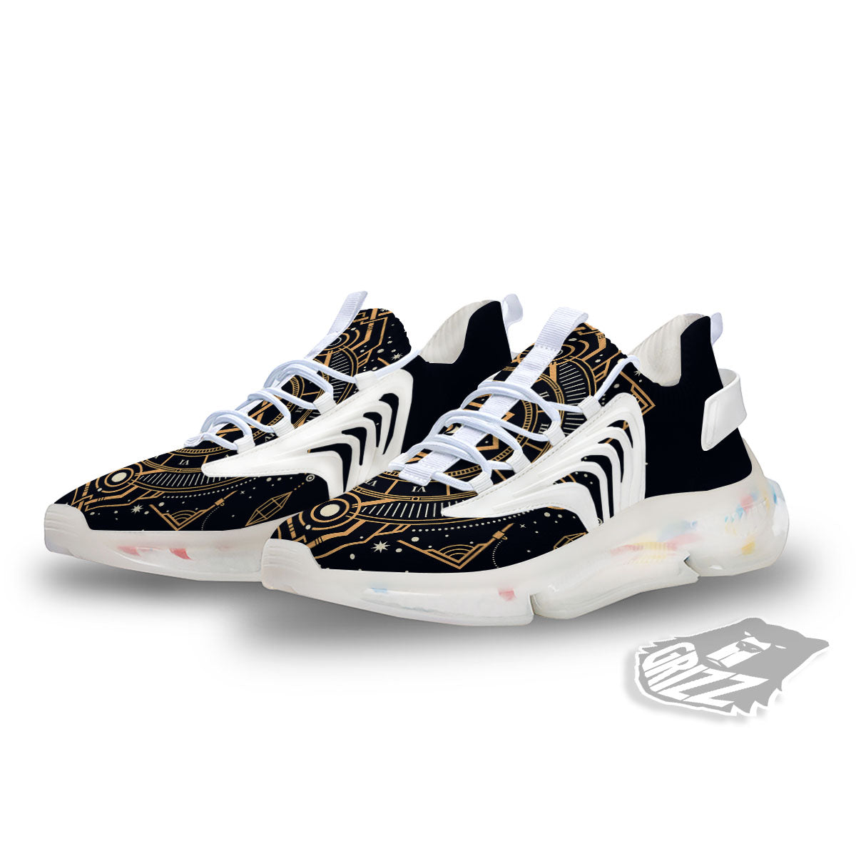 Freemasonry Masonic Eye Print White Gym Shoes-grizzshop