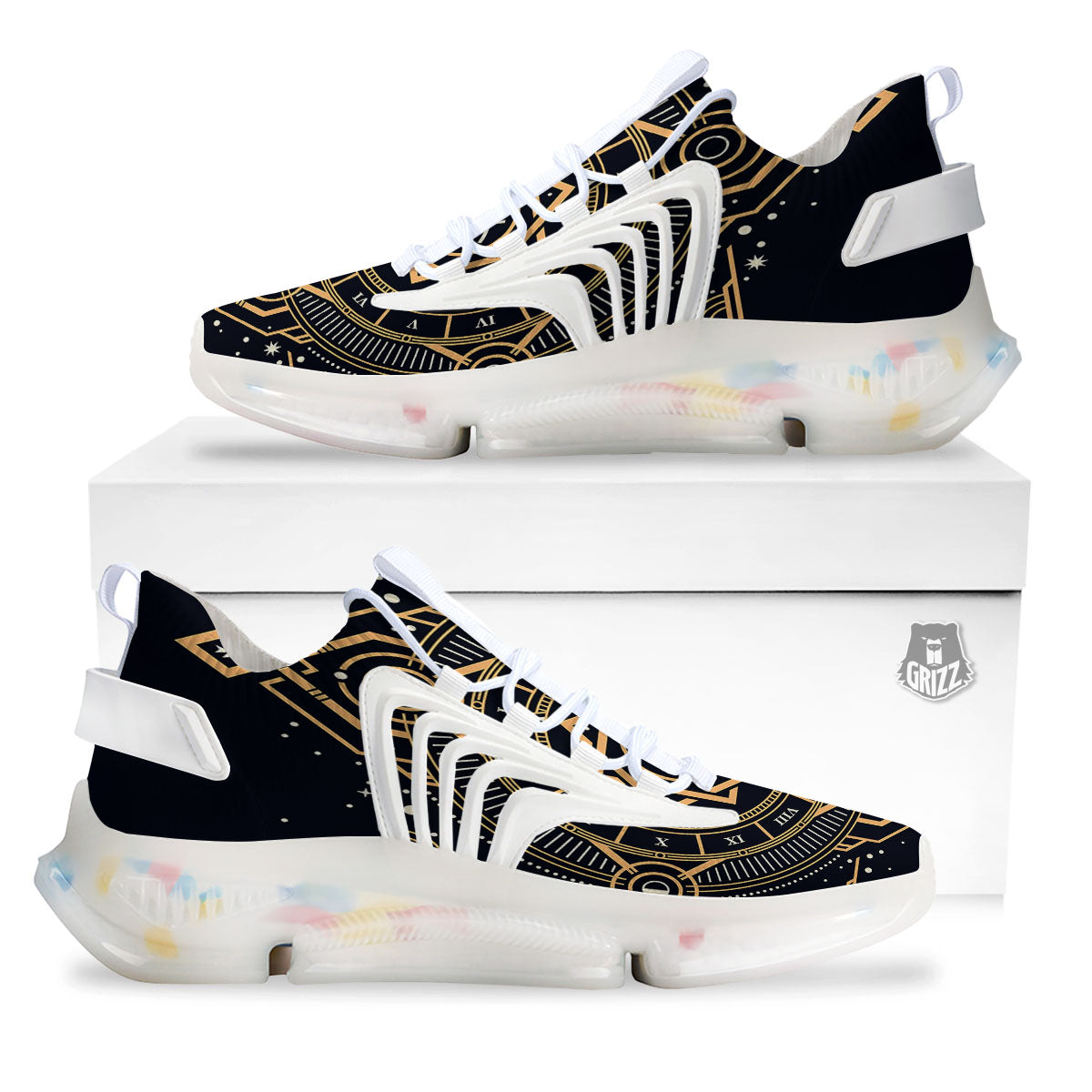 Freemasonry Masonic Eye Print White Gym Shoes-grizzshop
