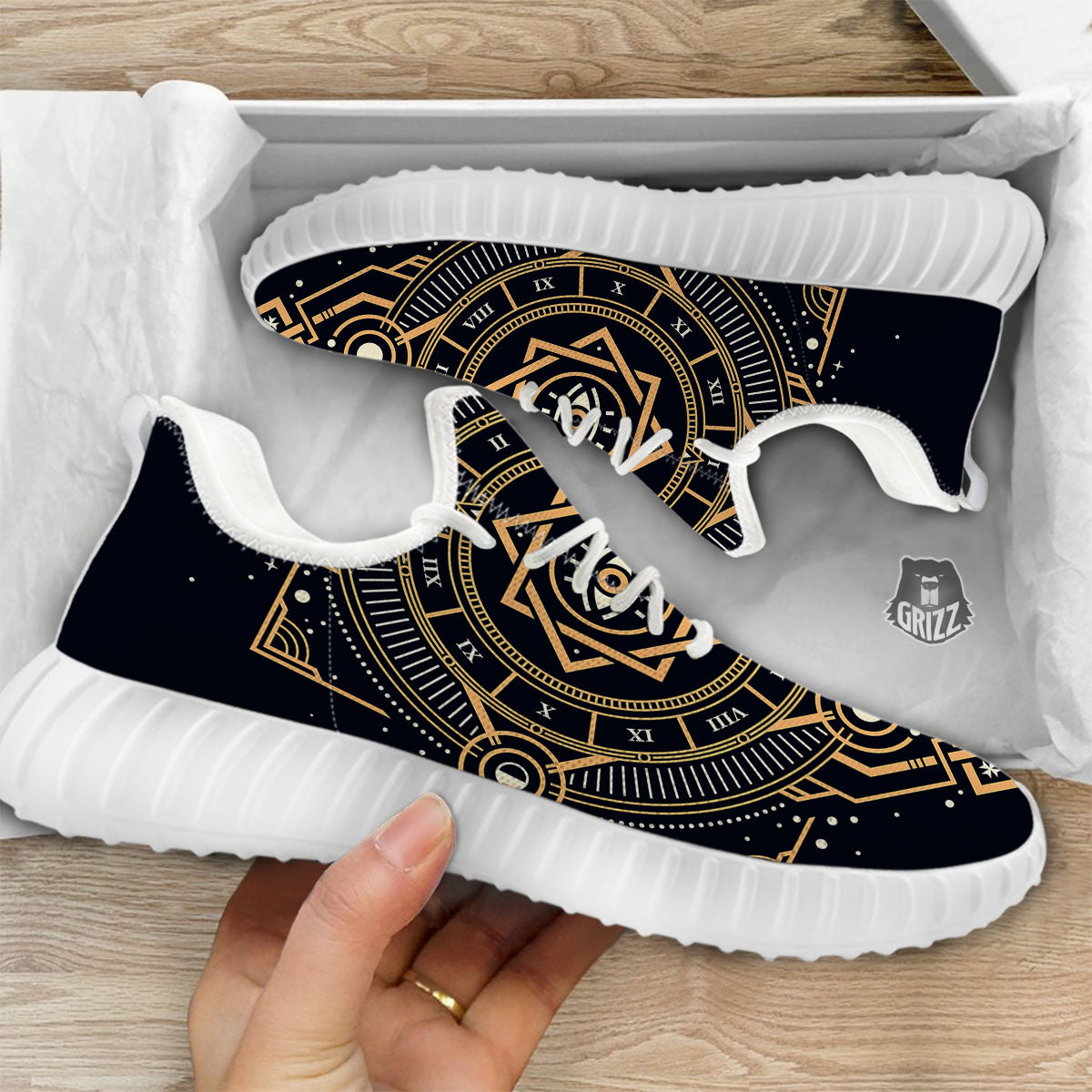 Freemasonry Masonic Eye Print White Walking Shoes-grizzshop