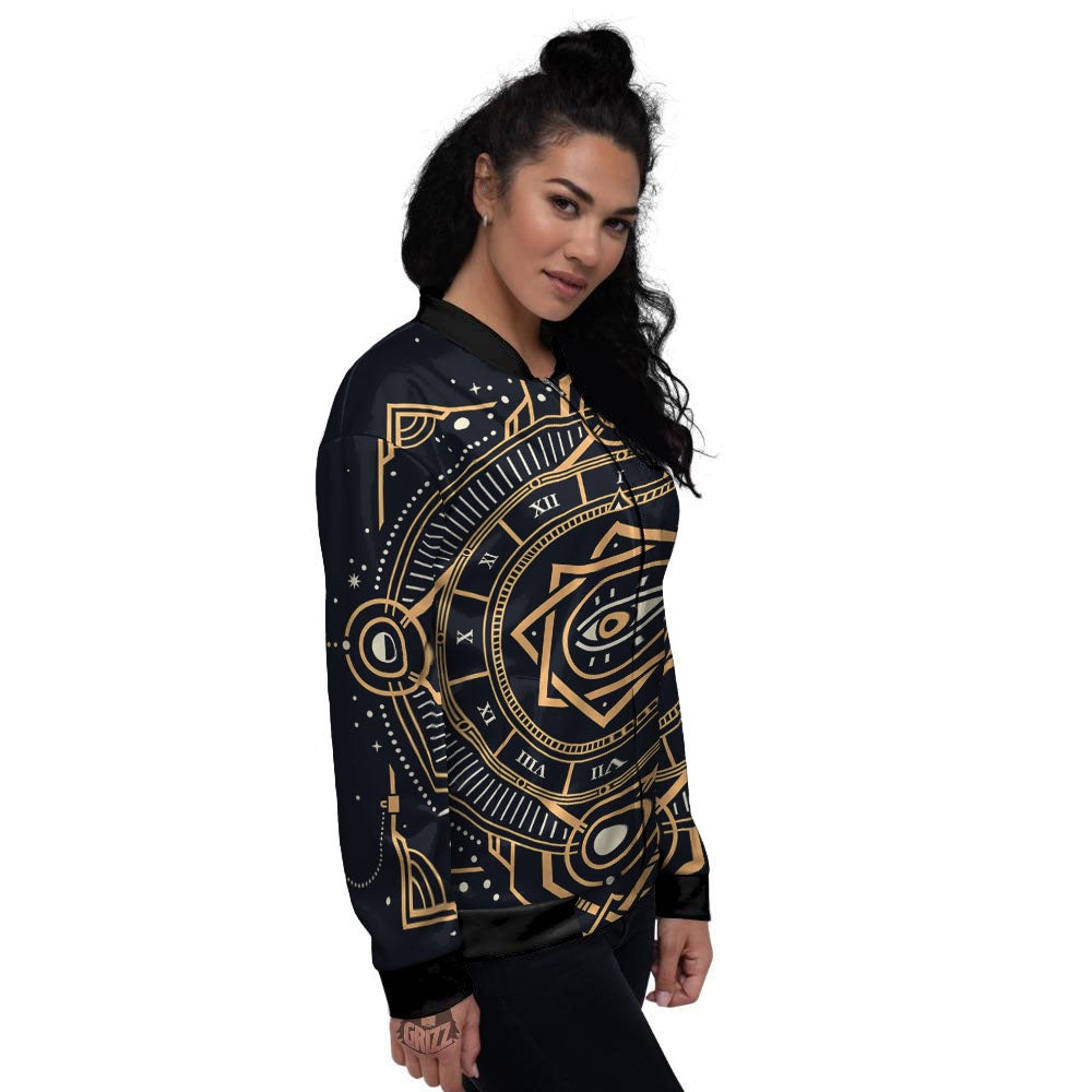 Freemasonry Masonic Eye Print Women's Bomber Jacket-grizzshop