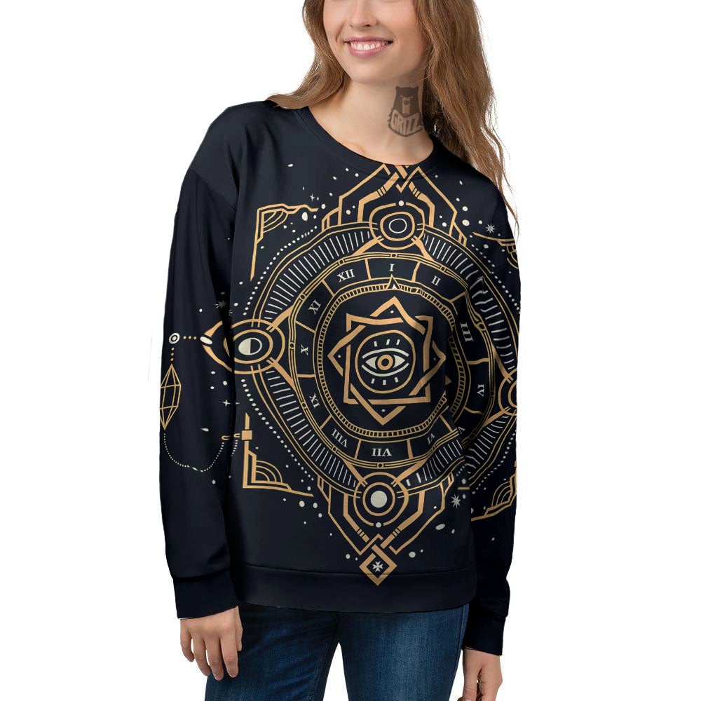 Freemasonry Masonic Eye Print Women's Sweatshirt-grizzshop