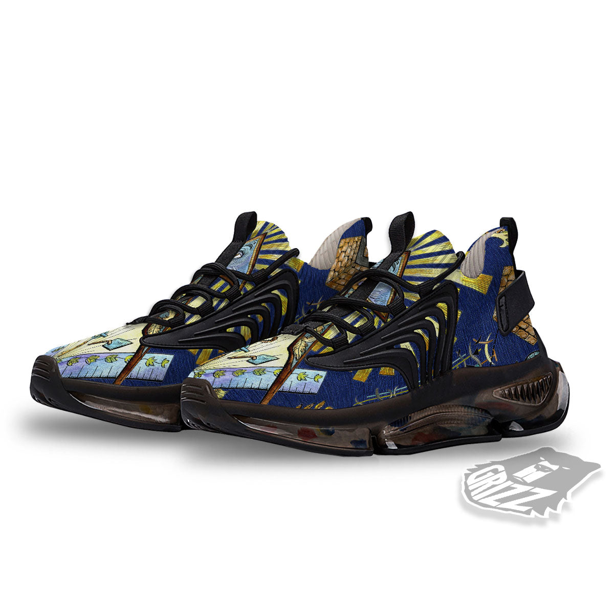 Freemasonry Masonic Vintage Print Black Gym Shoes-grizzshop